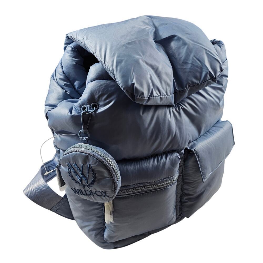 NEW Wildfox Parachute BACKPACK ski board Blue Puffy Nylon HANDBAG Lightweight